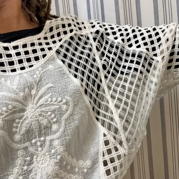 White Crochet Lace Top - Picture 6 of 10